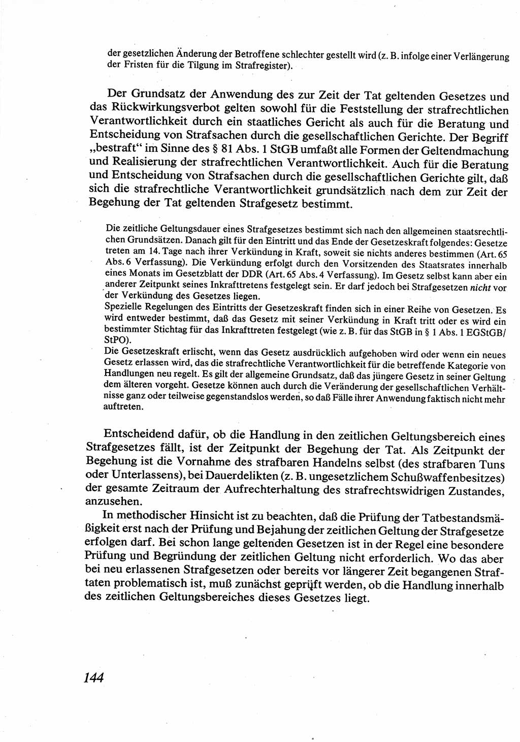 Strafrecht [Deutsche Demokratische Republik (DDR)], Allgemeiner Teil, Lehrbuch 1976, Seite 144 (Strafr. DDR AT Lb. 1976, S. 144)
