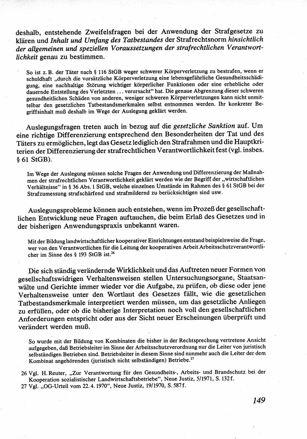 Strafrecht [Deutsche Demokratische Republik (DDR)], Allgemeiner Teil, Lehrbuch 1976, Seite 149 (Strafr. DDR AT Lb. 1976, S. 149)