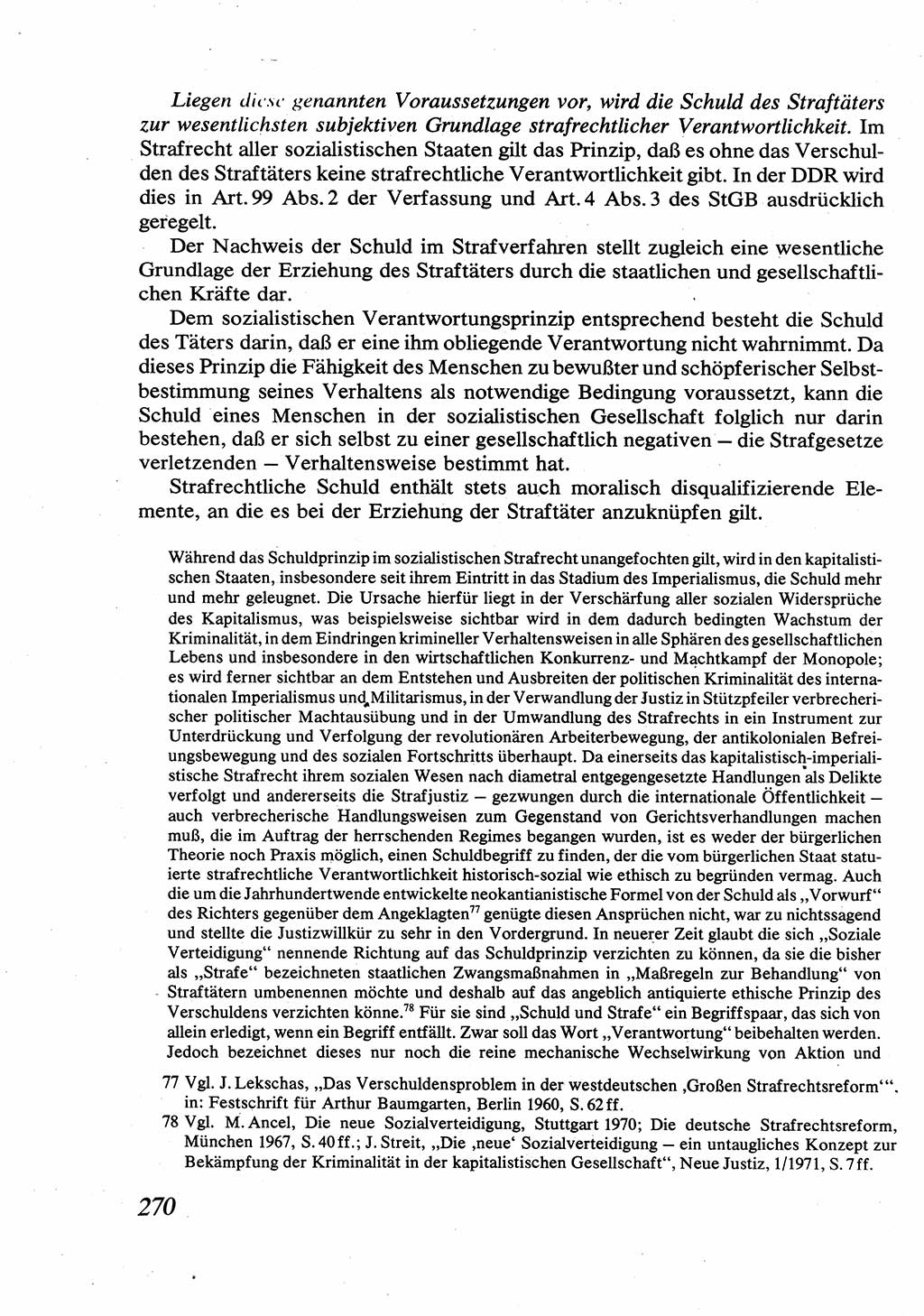 Strafrecht [Deutsche Demokratische Republik (DDR)], Allgemeiner Teil, Lehrbuch 1976, Seite 270 (Strafr. DDR AT Lb. 1976, S. 270)