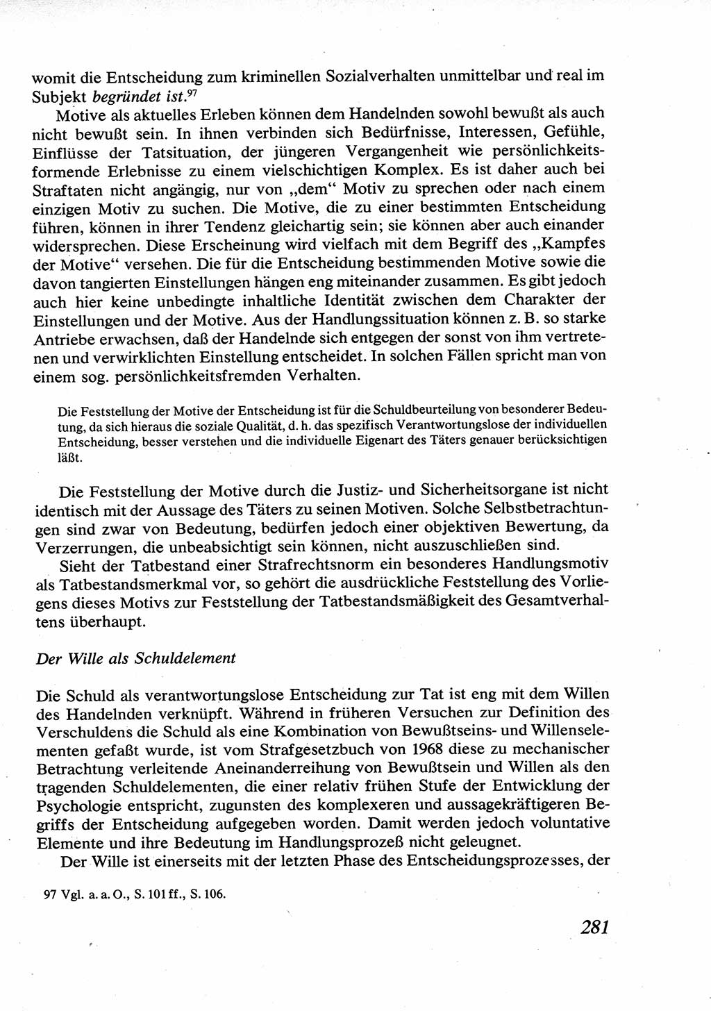 Strafrecht [Deutsche Demokratische Republik (DDR)], Allgemeiner Teil, Lehrbuch 1976, Seite 281 (Strafr. DDR AT Lb. 1976, S. 281)