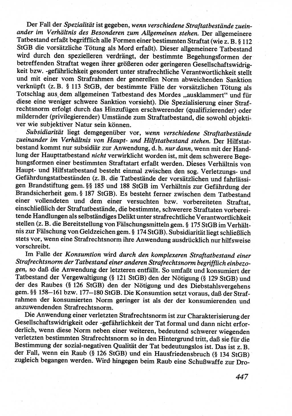 Strafrecht [Deutsche Demokratische Republik (DDR)], Allgemeiner Teil, Lehrbuch 1976, Seite 447 (Strafr. DDR AT Lb. 1976, S. 447)