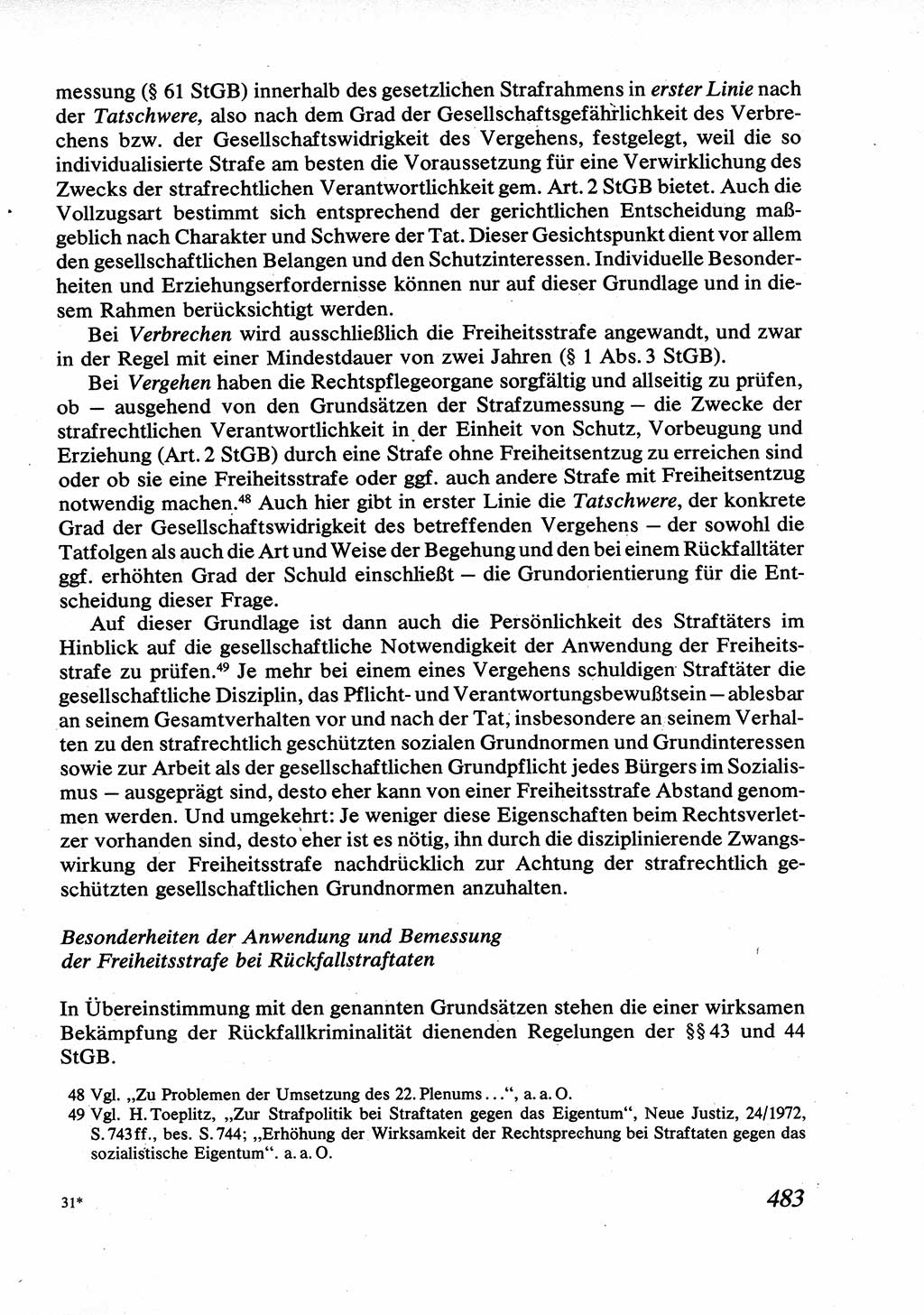 Strafrecht [Deutsche Demokratische Republik (DDR)], Allgemeiner Teil, Lehrbuch 1976, Seite 483 (Strafr. DDR AT Lb. 1976, S. 483)