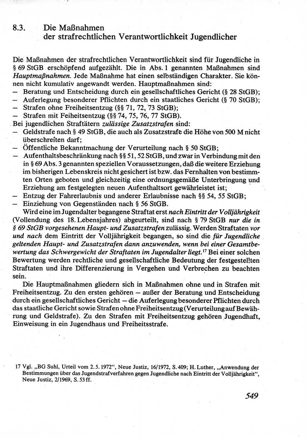 Strafrecht [Deutsche Demokratische Republik (DDR)], Allgemeiner Teil, Lehrbuch 1976, Seite 549 (Strafr. DDR AT Lb. 1976, S. 549)