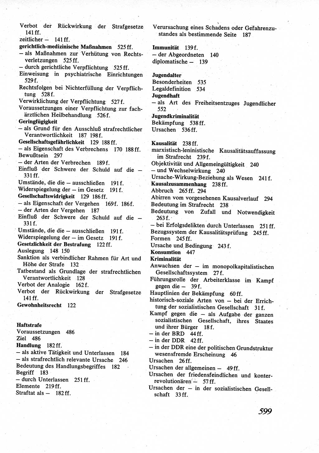 Strafrecht [Deutsche Demokratische Republik (DDR)], Allgemeiner Teil, Lehrbuch 1976, Seite 599 (Strafr. DDR AT Lb. 1976, S. 599)