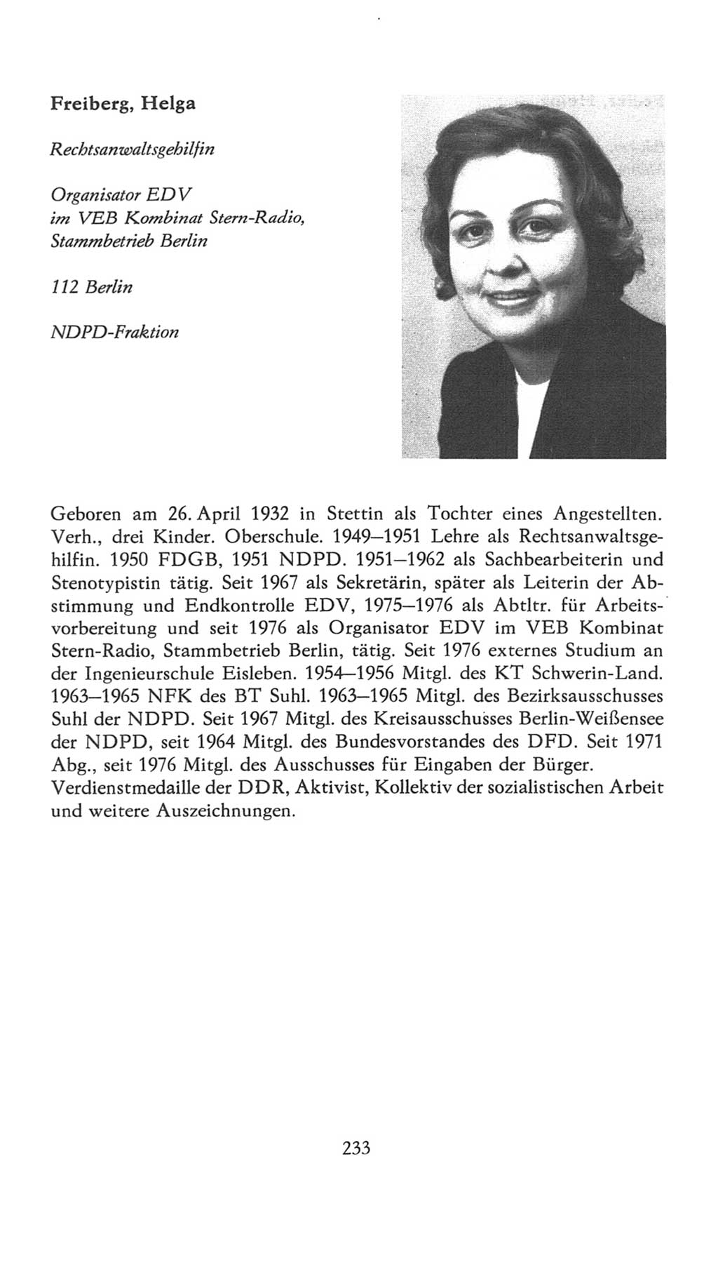 Volkskammer (VK) der Deutschen Demokratischen Republik (DDR), 7. Wahlperiode 1976-1981, Seite 233 (VK. DDR 7. WP. 1976-1981, S. 233)