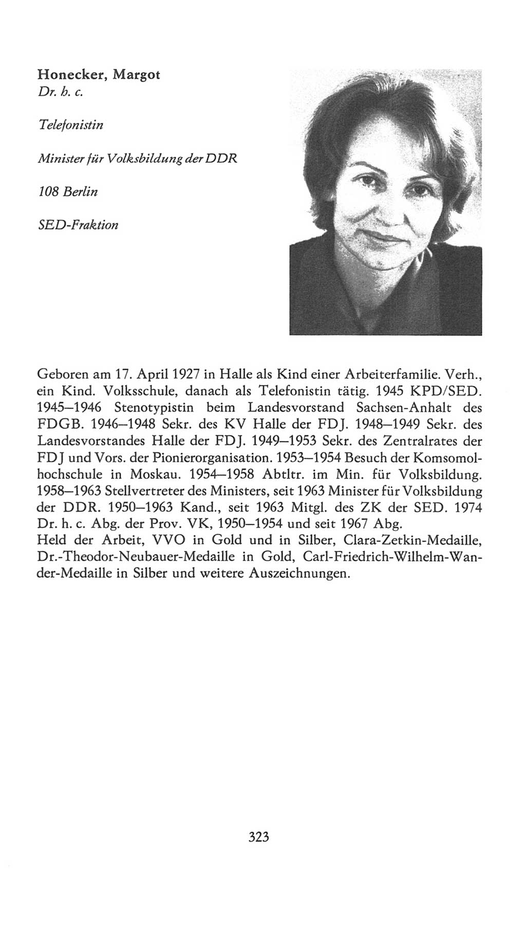 Volkskammer (VK) der Deutschen Demokratischen Republik (DDR), 7. Wahlperiode 1976-1981, Seite 323 (VK. DDR 7. WP. 1976-1981, S. 323)
