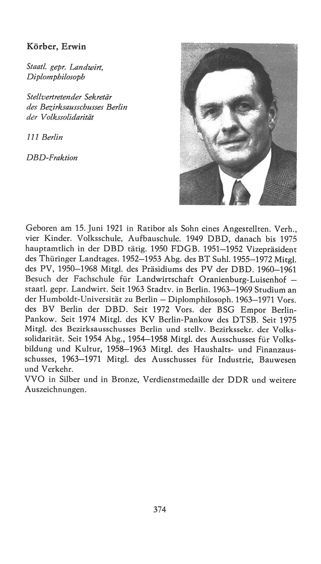 Volkskammer (VK) der Deutschen Demokratischen Republik (DDR), 7. Wahlperiode 1976-1981, Seite 374 (VK. DDR 7. WP. 1976-1981, S. 374)