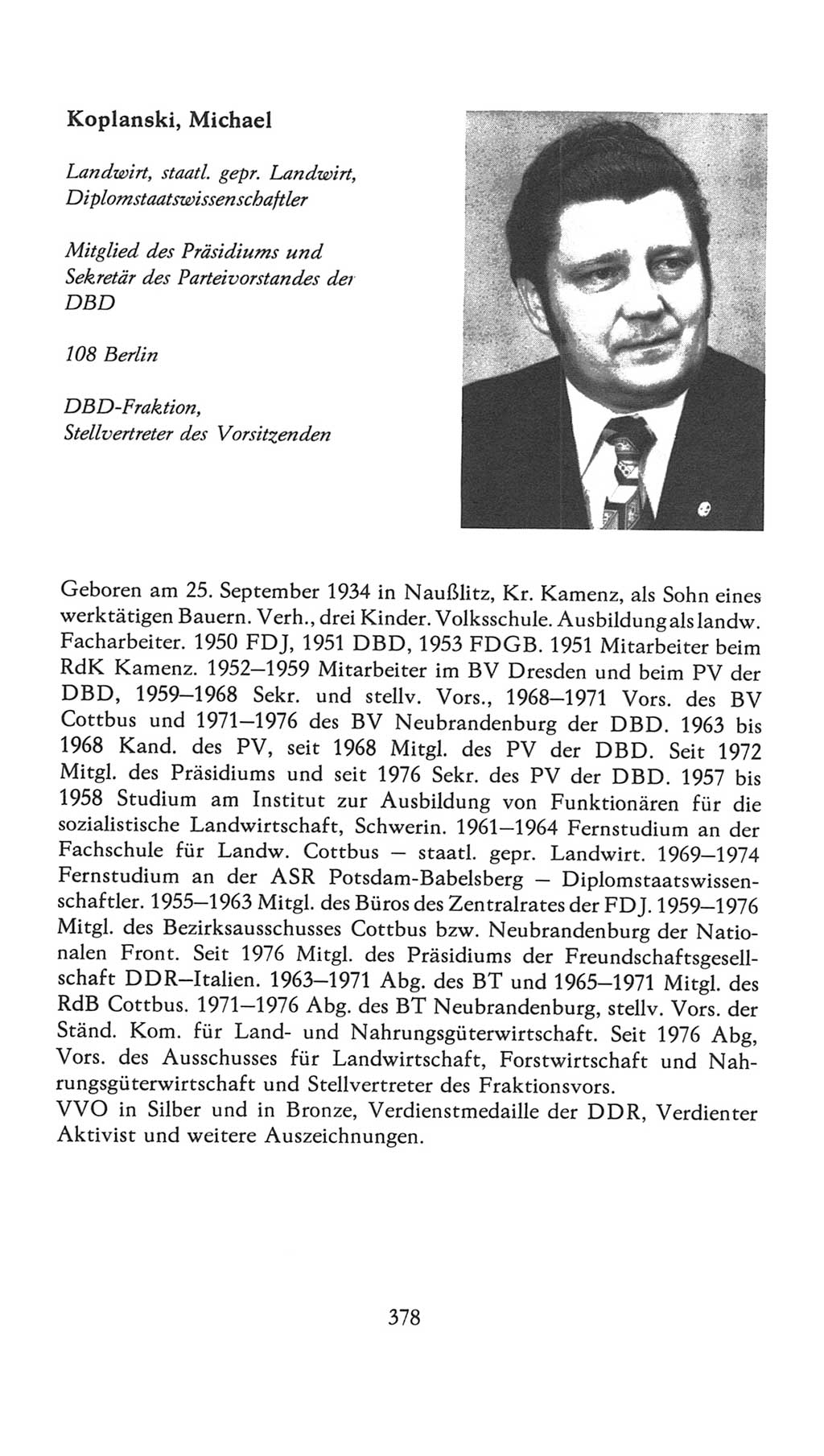 Volkskammer (VK) der Deutschen Demokratischen Republik (DDR), 7. Wahlperiode 1976-1981, Seite 378 (VK. DDR 7. WP. 1976-1981, S. 378)