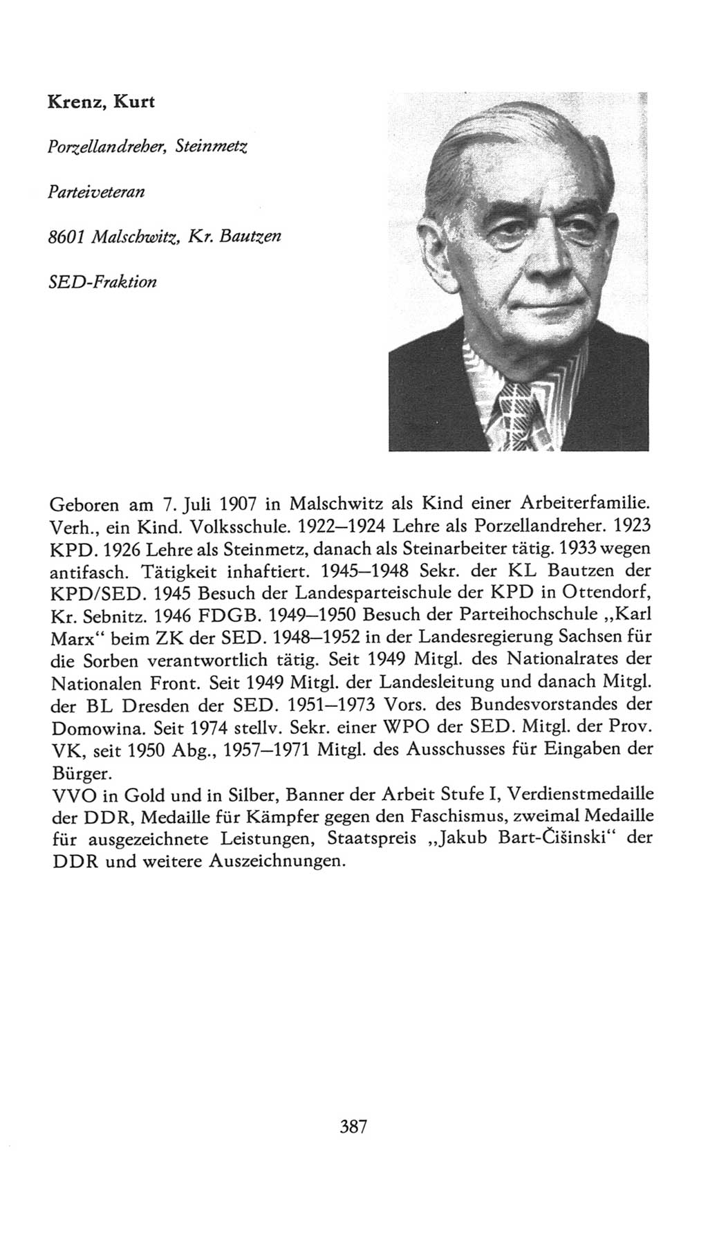 Volkskammer (VK) der Deutschen Demokratischen Republik (DDR), 7. Wahlperiode 1976-1981, Seite 387 (VK. DDR 7. WP. 1976-1981, S. 387)
