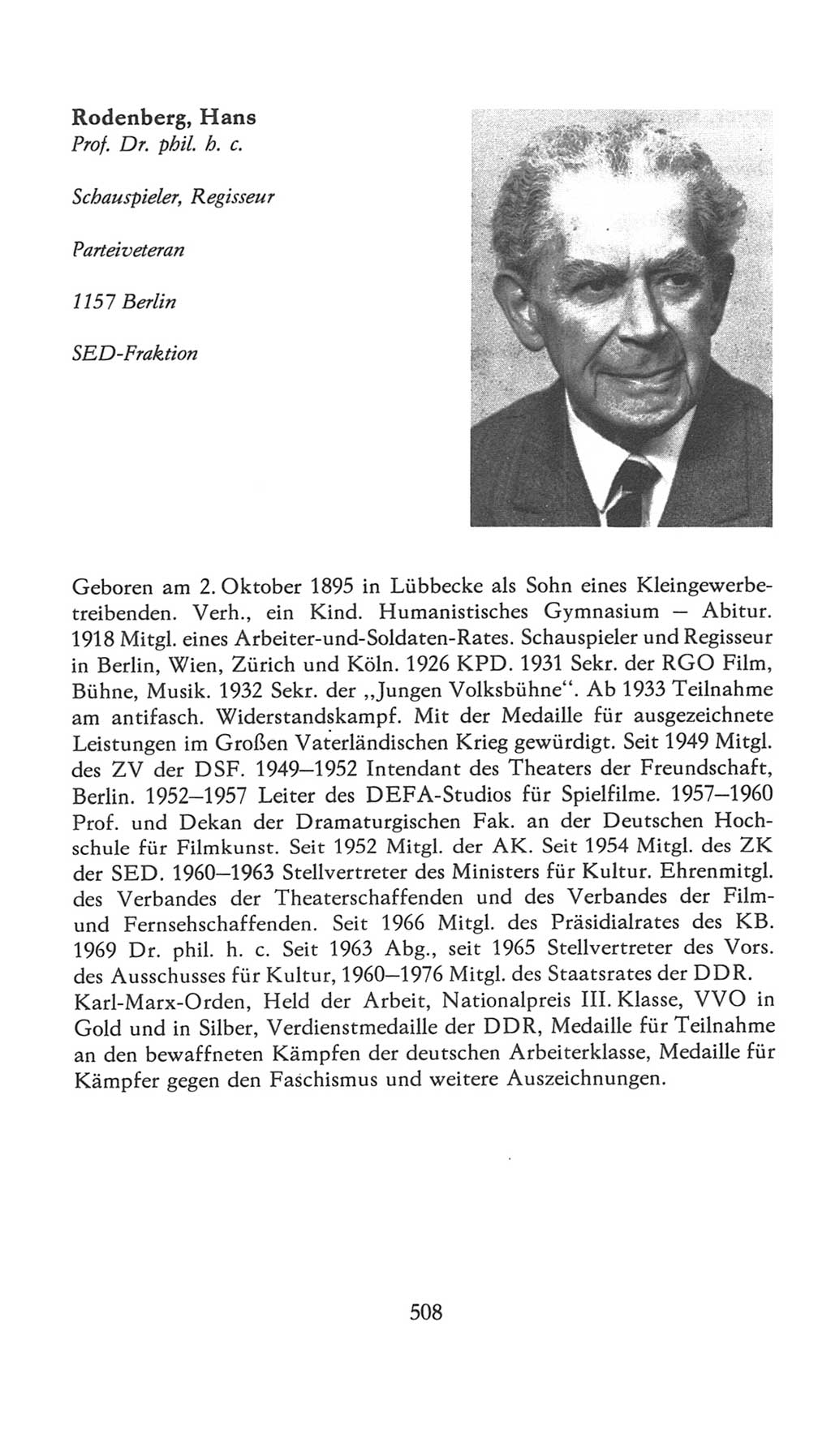Volkskammer (VK) der Deutschen Demokratischen Republik (DDR), 7. Wahlperiode 1976-1981, Seite 508 (VK. DDR 7. WP. 1976-1981, S. 508)