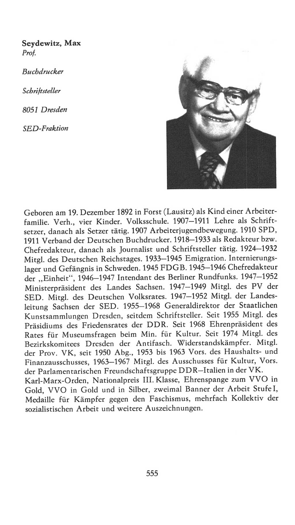 Volkskammer (VK) der Deutschen Demokratischen Republik (DDR), 7. Wahlperiode 1976-1981, Seite 555 (VK. DDR 7. WP. 1976-1981, S. 555)