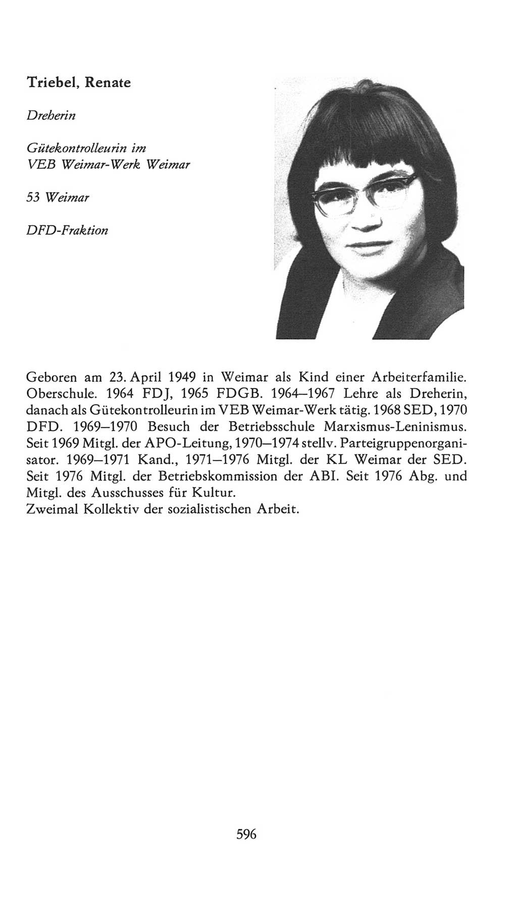 Volkskammer (VK) der Deutschen Demokratischen Republik (DDR), 7. Wahlperiode 1976-1981, Seite 596 (VK. DDR 7. WP. 1976-1981, S. 596)