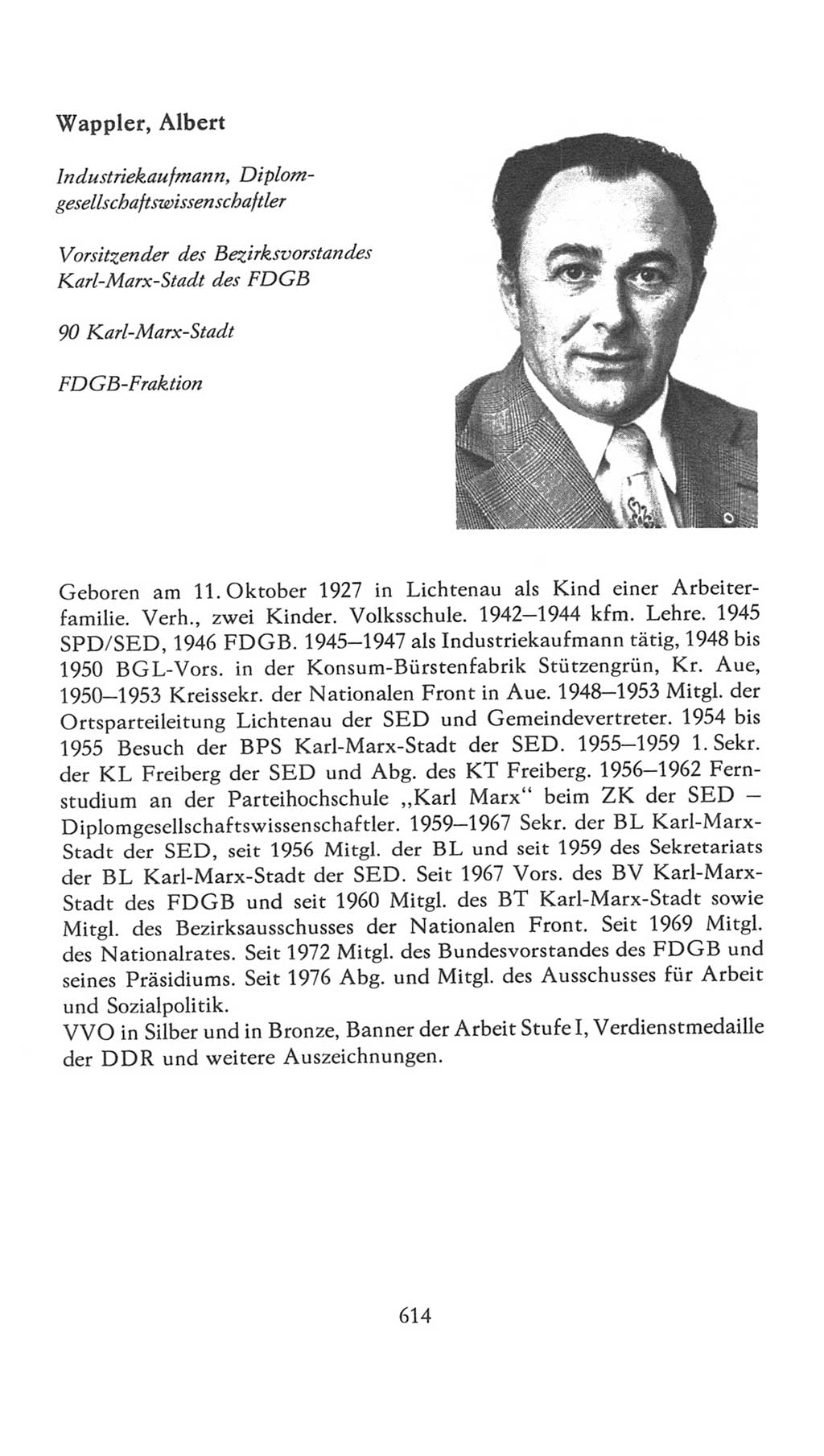 Volkskammer (VK) der Deutschen Demokratischen Republik (DDR), 7. Wahlperiode 1976-1981, Seite 614 (VK. DDR 7. WP. 1976-1981, S. 614)