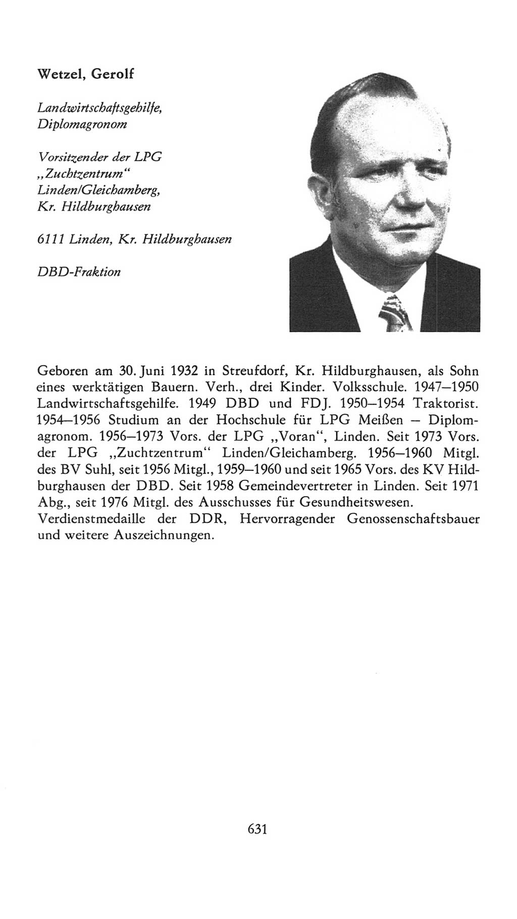 Volkskammer (VK) der Deutschen Demokratischen Republik (DDR), 7. Wahlperiode 1976-1981, Seite 631 (VK. DDR 7. WP. 1976-1981, S. 631)