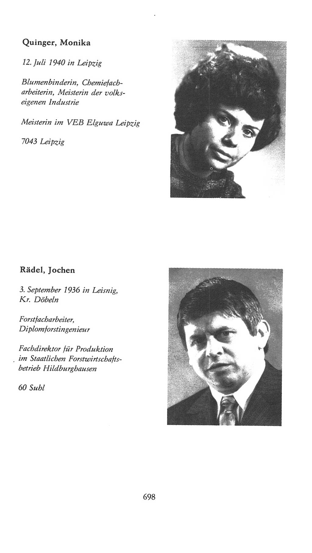 Volkskammer (VK) der Deutschen Demokratischen Republik (DDR), 7. Wahlperiode 1976-1981, Seite 698 (VK. DDR 7. WP. 1976-1981, S. 698)