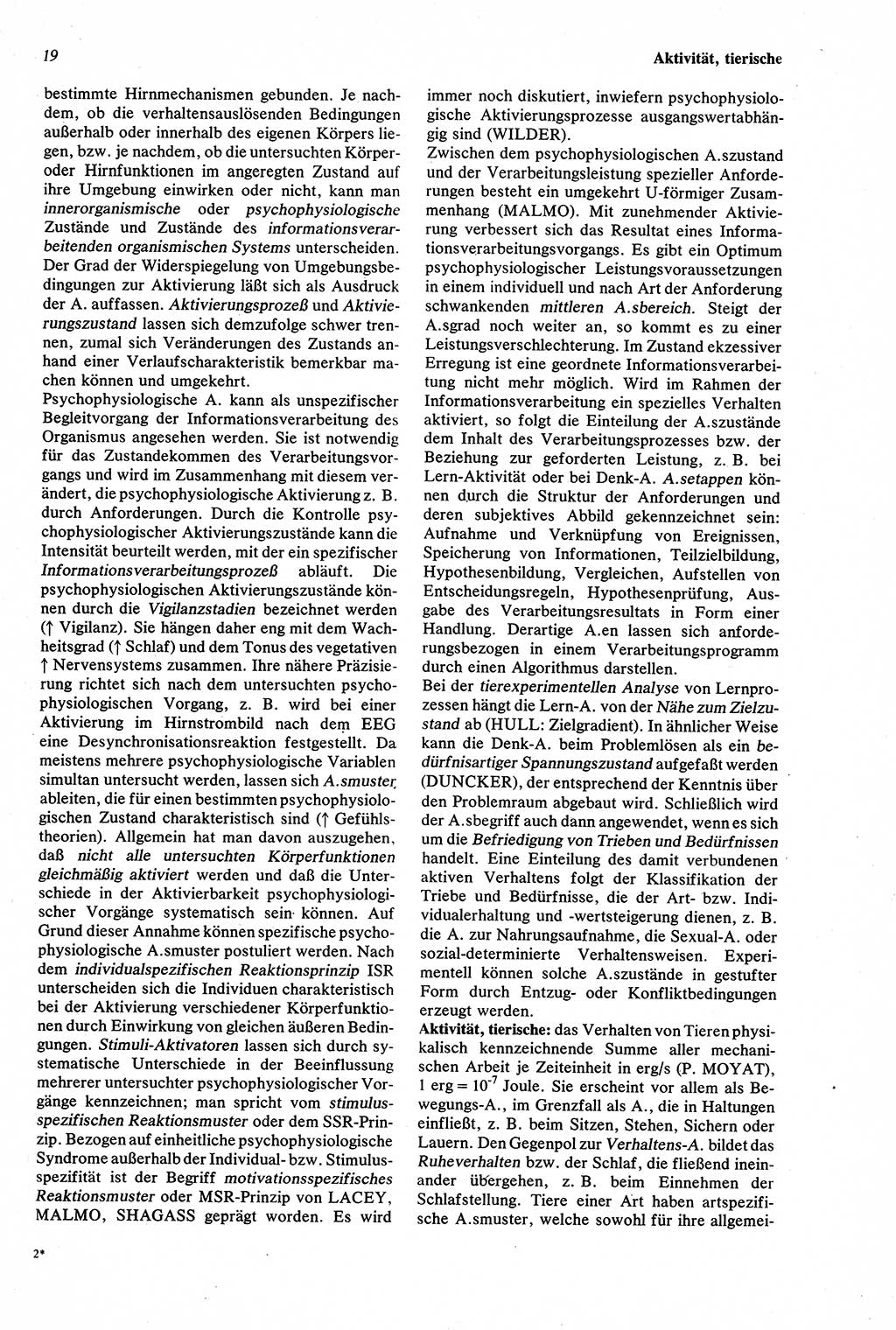 Wörterbuch der Psychologie [Deutsche Demokratische Republik (DDR)] 1976, Seite 19 (Wb. Psych. DDR 1976, S. 19)