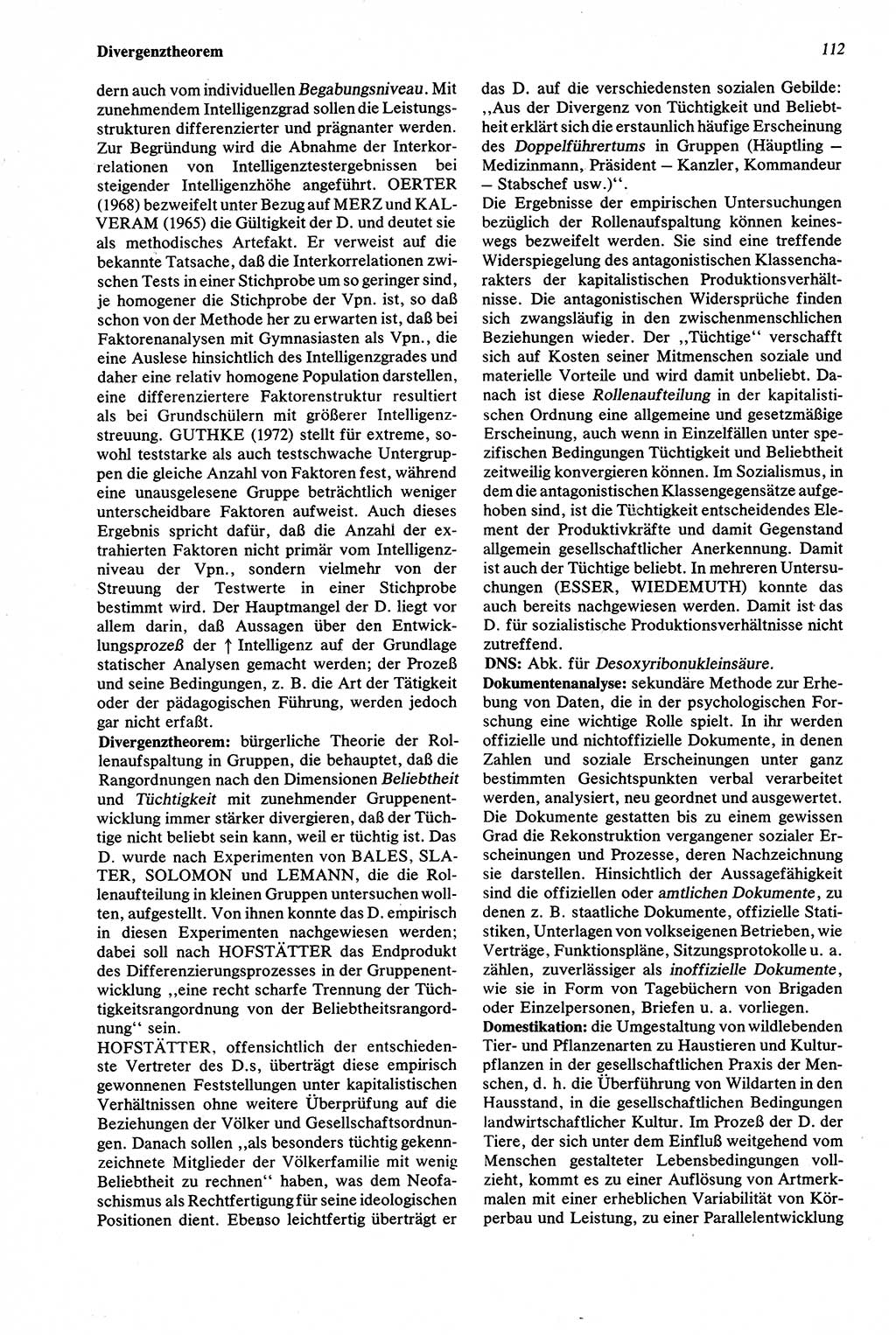 Wörterbuch der Psychologie [Deutsche Demokratische Republik (DDR)] 1976, Seite 112 (Wb. Psych. DDR 1976, S. 112)