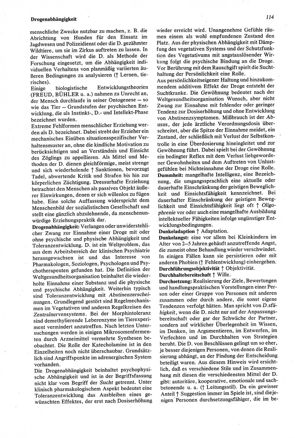 Wörterbuch der Psychologie [Deutsche Demokratische Republik (DDR)] 1976, Seite 114 (Wb. Psych. DDR 1976, S. 114)