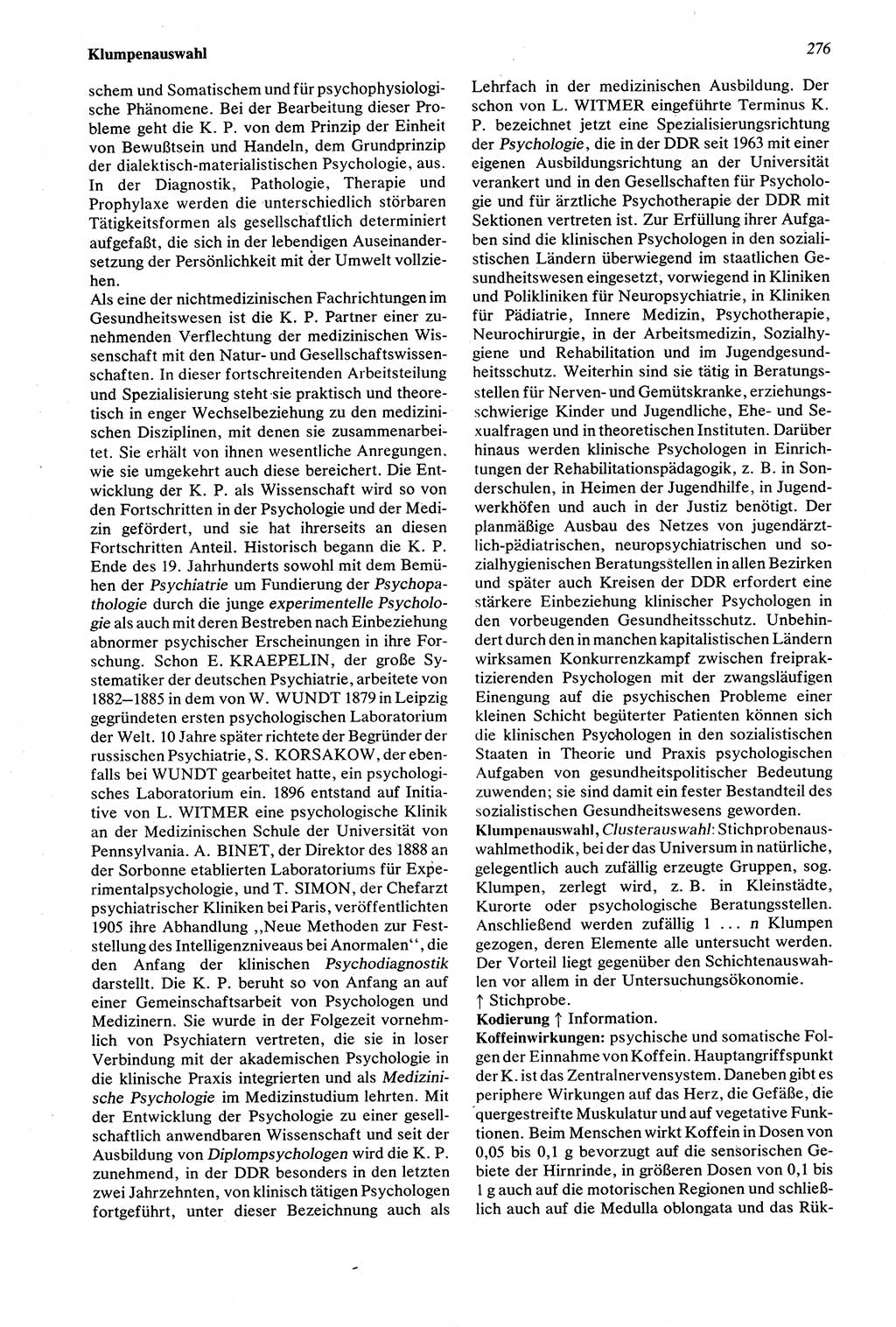 Wörterbuch der Psychologie [Deutsche Demokratische Republik (DDR)] 1976, Seite 276 (Wb. Psych. DDR 1976, S. 276)