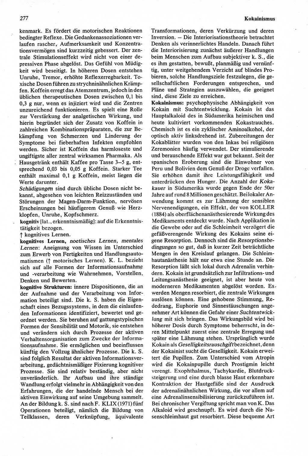 Wörterbuch der Psychologie [Deutsche Demokratische Republik (DDR)] 1976, Seite 277 (Wb. Psych. DDR 1976, S. 277)