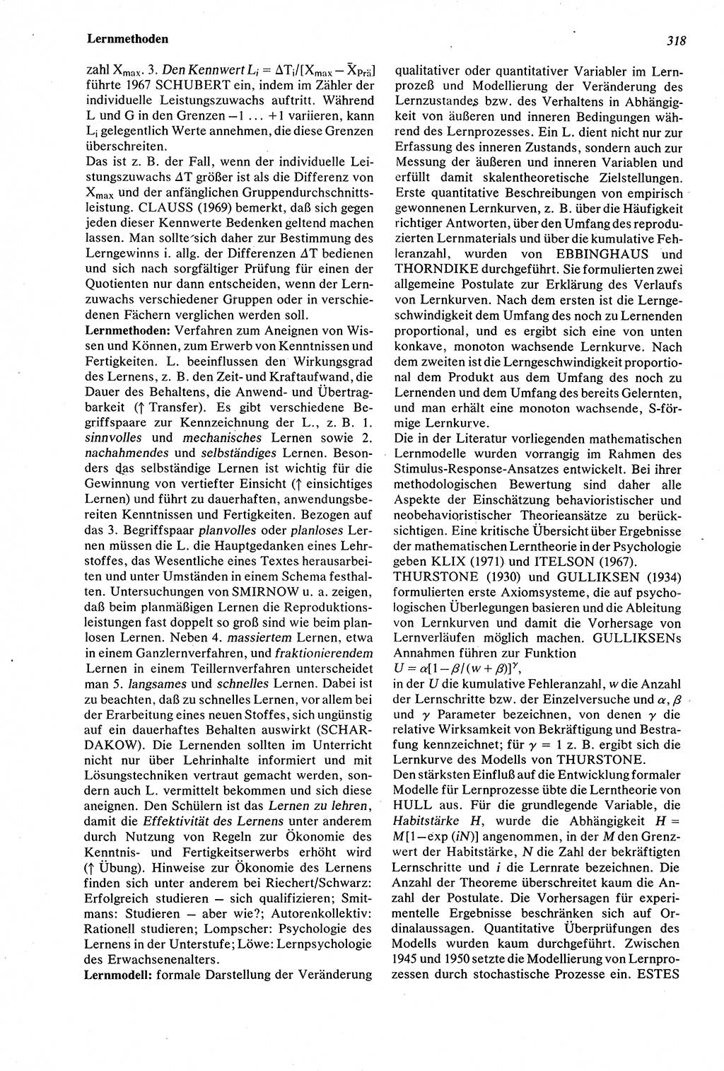 Wörterbuch der Psychologie [Deutsche Demokratische Republik (DDR)] 1976, Seite 318 (Wb. Psych. DDR 1976, S. 318)