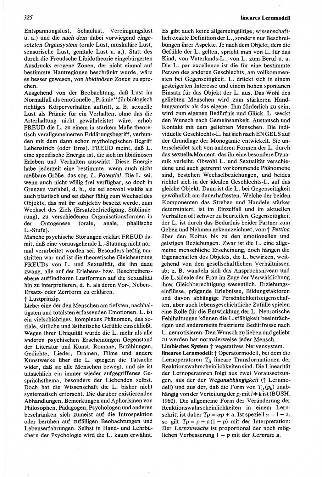 Wörterbuch der Psychologie [Deutsche Demokratische Republik (DDR)] 1976, Seite 325 (Wb. Psych. DDR 1976, S. 325)