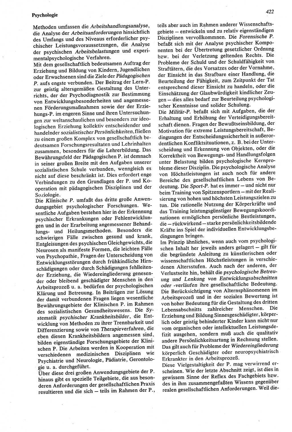 Wörterbuch der Psychologie [Deutsche Demokratische Republik (DDR)] 1976, Seite 422 (Wb. Psych. DDR 1976, S. 422)