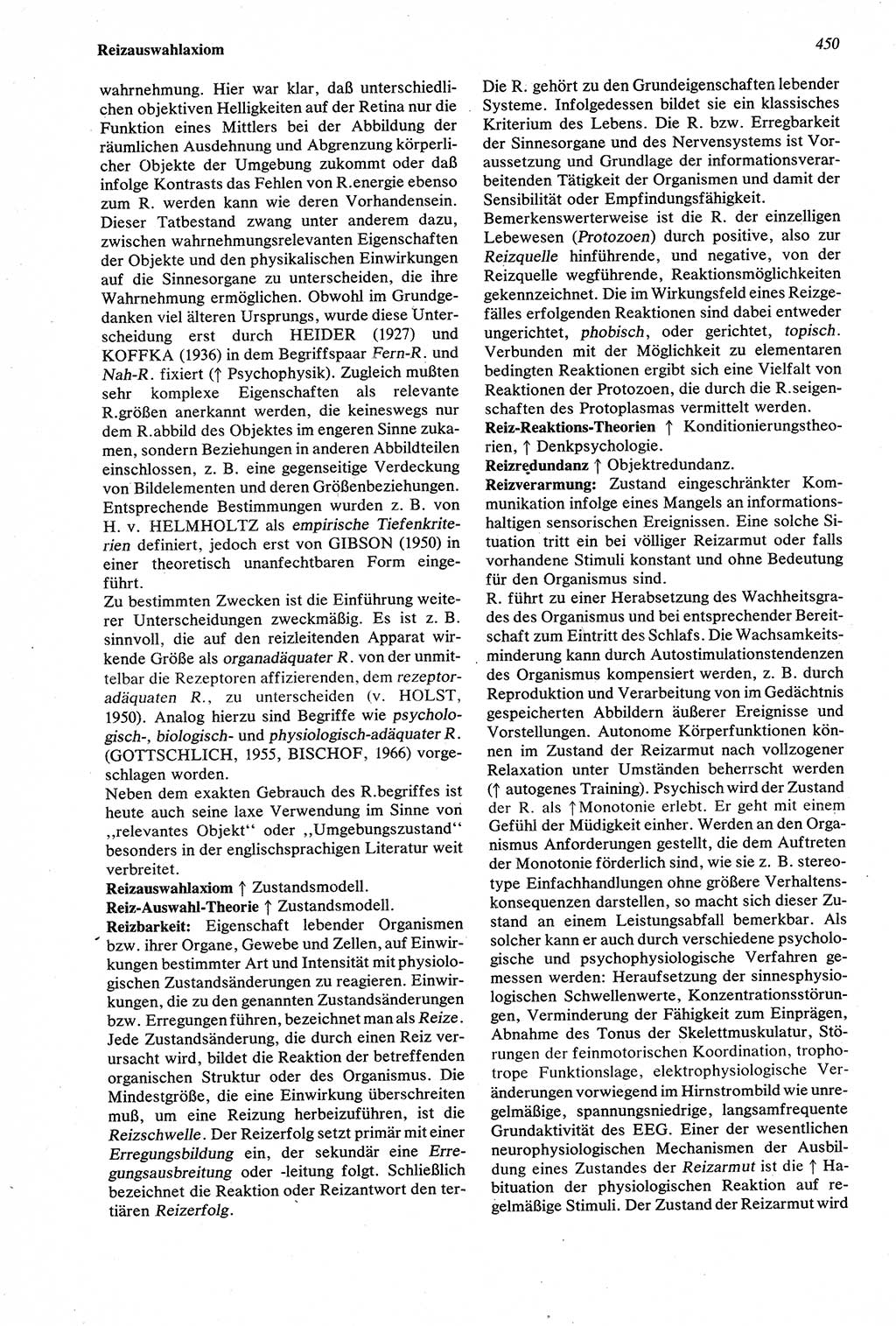 Wörterbuch der Psychologie [Deutsche Demokratische Republik (DDR)] 1976, Seite 450 (Wb. Psych. DDR 1976, S. 450)
