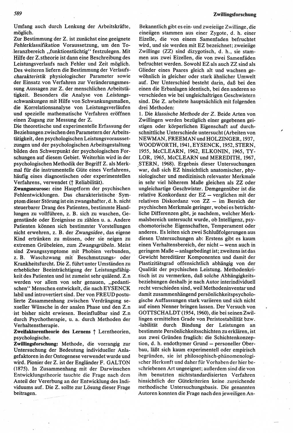 Wörterbuch der Psychologie [Deutsche Demokratische Republik (DDR)] 1976, Seite 589 (Wb. Psych. DDR 1976, S. 589)