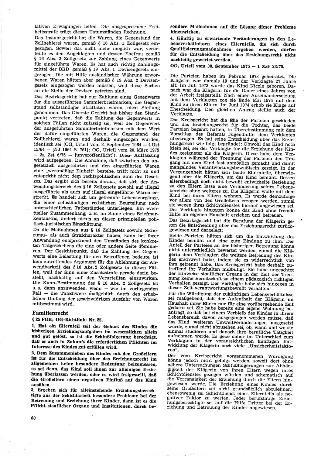 Neue Justiz (NJ), Zeitschrift für Recht und Rechtswissenschaft [Deutsche Demokratische Republik (DDR)], 30. Jahrgang 1976, Seite 60 (NJ DDR 1976, S. 60)