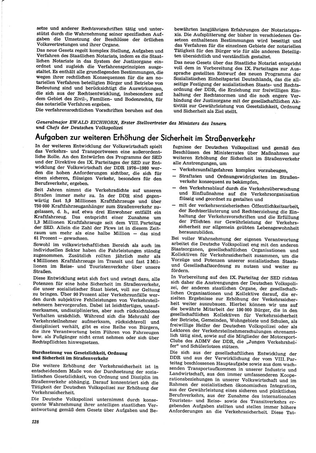 Neue Justiz (NJ), Zeitschrift für Recht und Rechtswissenschaft [Deutsche Demokratische Republik (DDR)], 30. Jahrgang 1976, Seite 128 (NJ DDR 1976, S. 128)