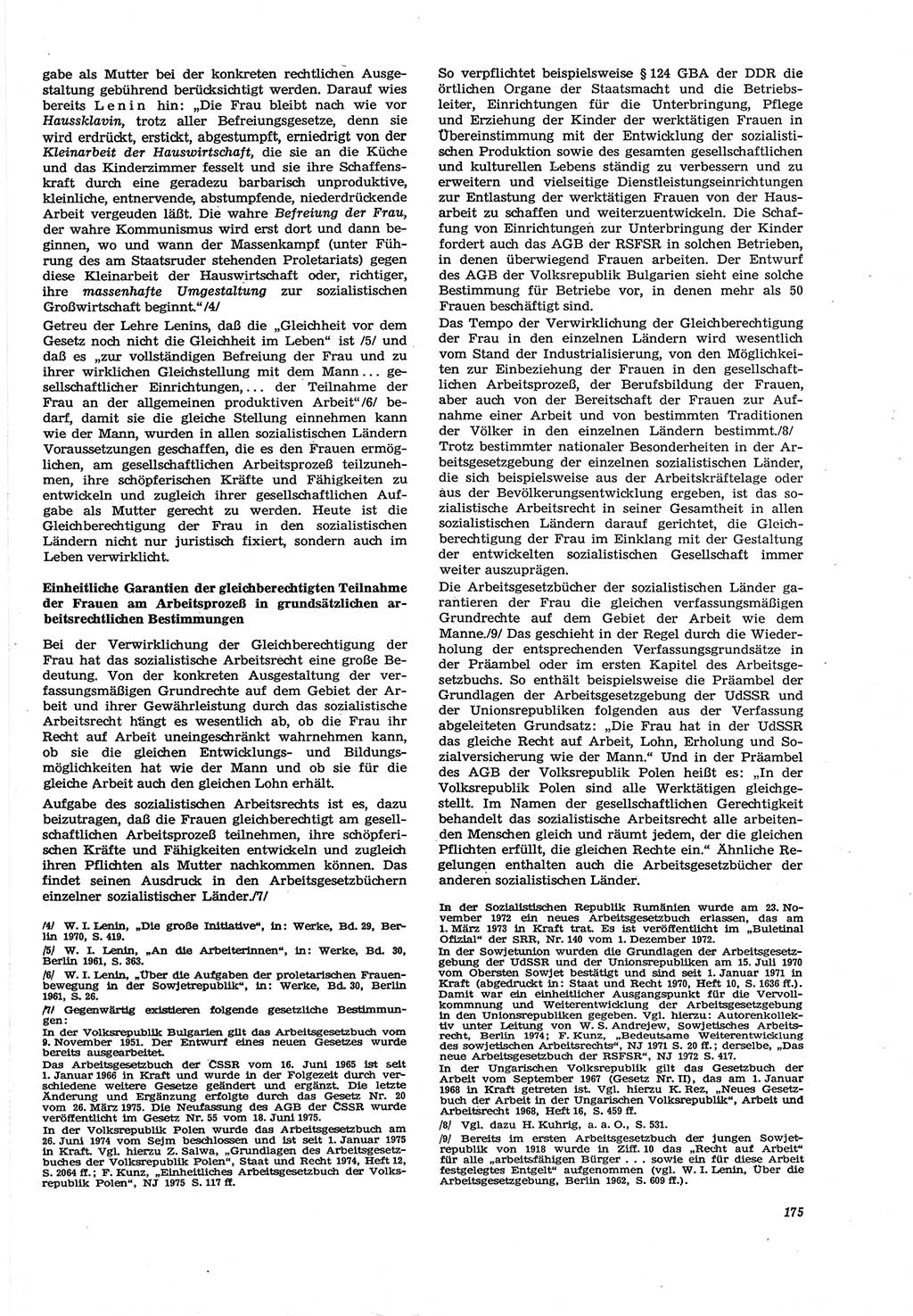 Neue Justiz (NJ), Zeitschrift für Recht und Rechtswissenschaft [Deutsche Demokratische Republik (DDR)], 30. Jahrgang 1976, Seite 175 (NJ DDR 1976, S. 175)