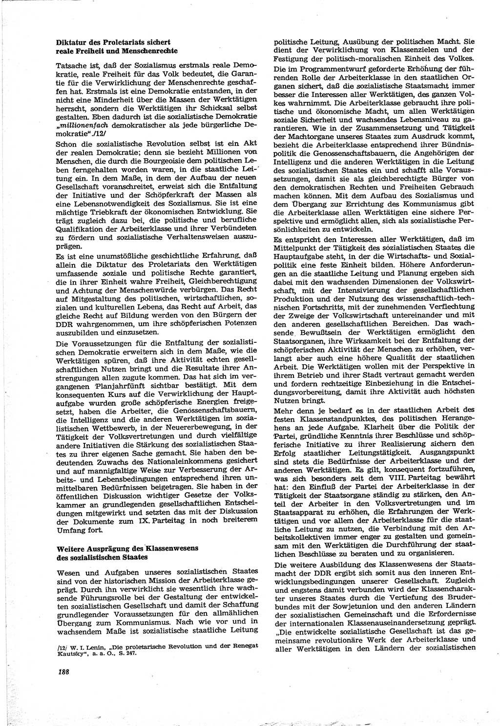 Neue Justiz (NJ), Zeitschrift für Recht und Rechtswissenschaft [Deutsche Demokratische Republik (DDR)], 30. Jahrgang 1976, Seite 188 (NJ DDR 1976, S. 188)