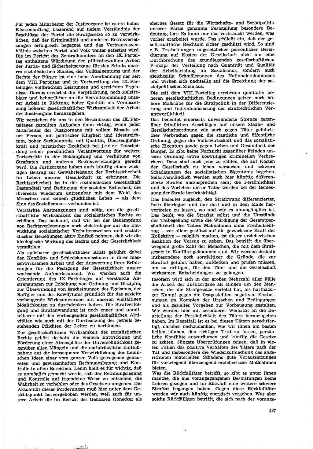 Neue Justiz (NJ), Zeitschrift für Recht und Rechtswissenschaft [Deutsche Demokratische Republik (DDR)], 30. Jahrgang 1976, Seite 347 (NJ DDR 1976, S. 347)