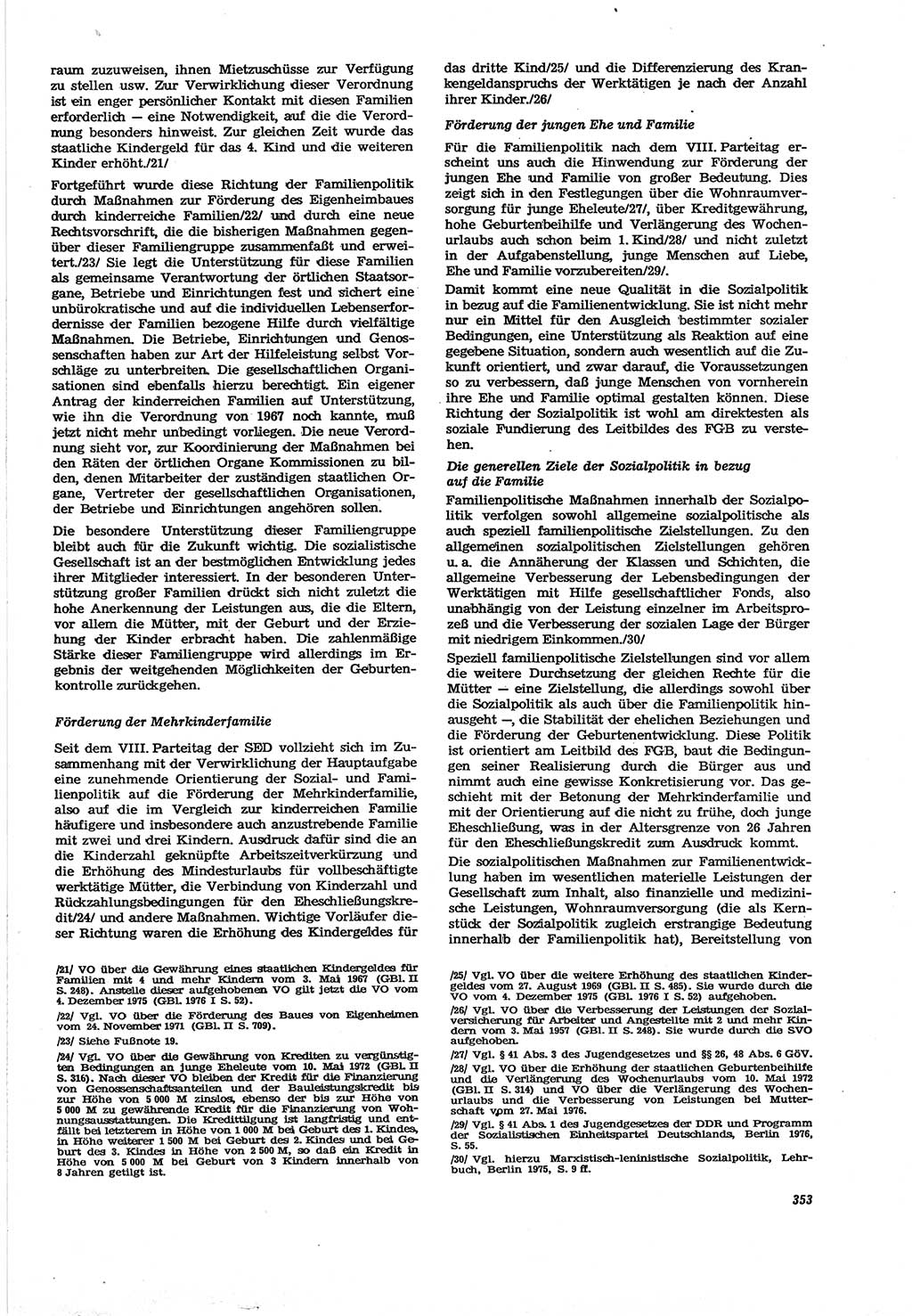 Neue Justiz (NJ), Zeitschrift für Recht und Rechtswissenschaft [Deutsche Demokratische Republik (DDR)], 30. Jahrgang 1976, Seite 353 (NJ DDR 1976, S. 353)