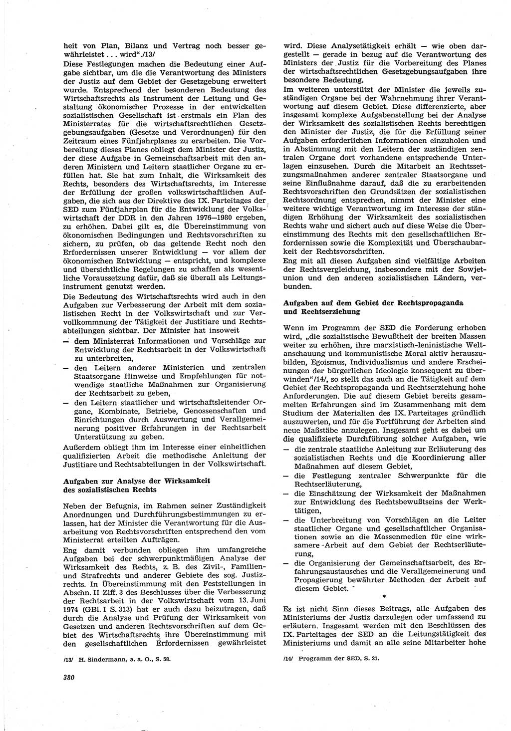Neue Justiz (NJ), Zeitschrift für Recht und Rechtswissenschaft [Deutsche Demokratische Republik (DDR)], 30. Jahrgang 1976, Seite 380 (NJ DDR 1976, S. 380)