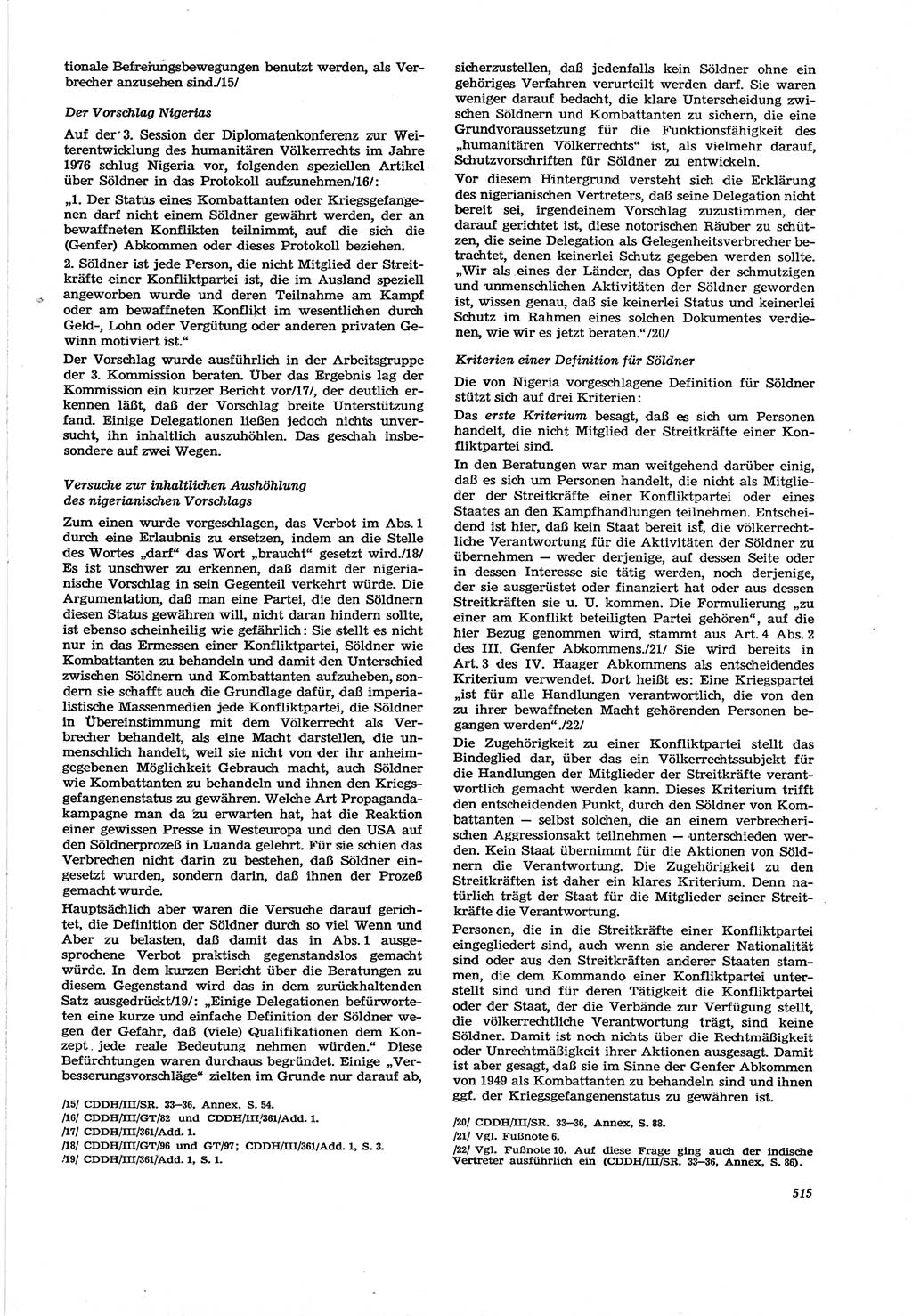 Neue Justiz (NJ), Zeitschrift für Recht und Rechtswissenschaft [Deutsche Demokratische Republik (DDR)], 30. Jahrgang 1976, Seite 515 (NJ DDR 1976, S. 515)