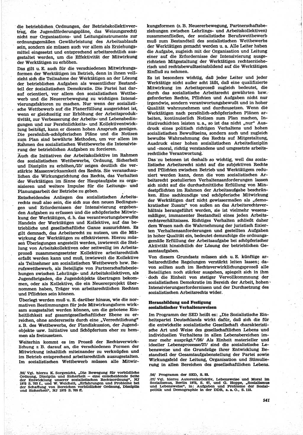 Neue Justiz (NJ), Zeitschrift für Recht und Rechtswissenschaft [Deutsche Demokratische Republik (DDR)], 30. Jahrgang 1976, Seite 541 (NJ DDR 1976, S. 541)