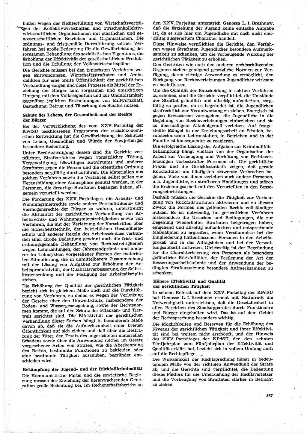 Neue Justiz (NJ), Zeitschrift für Recht und Rechtswissenschaft [Deutsche Demokratische Republik (DDR)], 30. Jahrgang 1976, Seite 557 (NJ DDR 1976, S. 557)