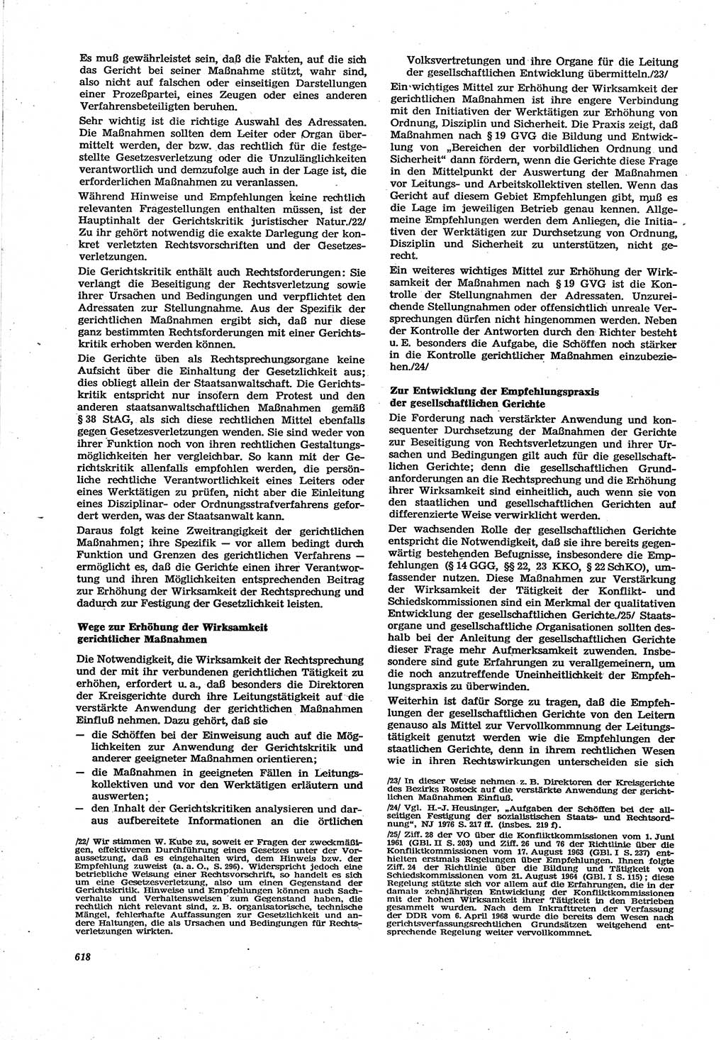 Neue Justiz (NJ), Zeitschrift für Recht und Rechtswissenschaft [Deutsche Demokratische Republik (DDR)], 30. Jahrgang 1976, Seite 618 (NJ DDR 1976, S. 618)