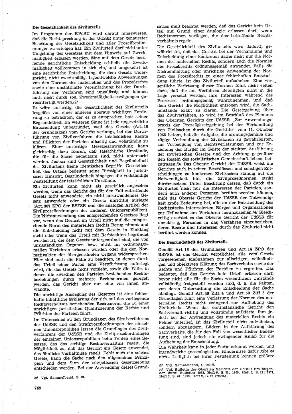 Neue Justiz (NJ), Zeitschrift für Recht und Rechtswissenschaft [Deutsche Demokratische Republik (DDR)], 30. Jahrgang 1976, Seite 748 (NJ DDR 1976, S. 748)