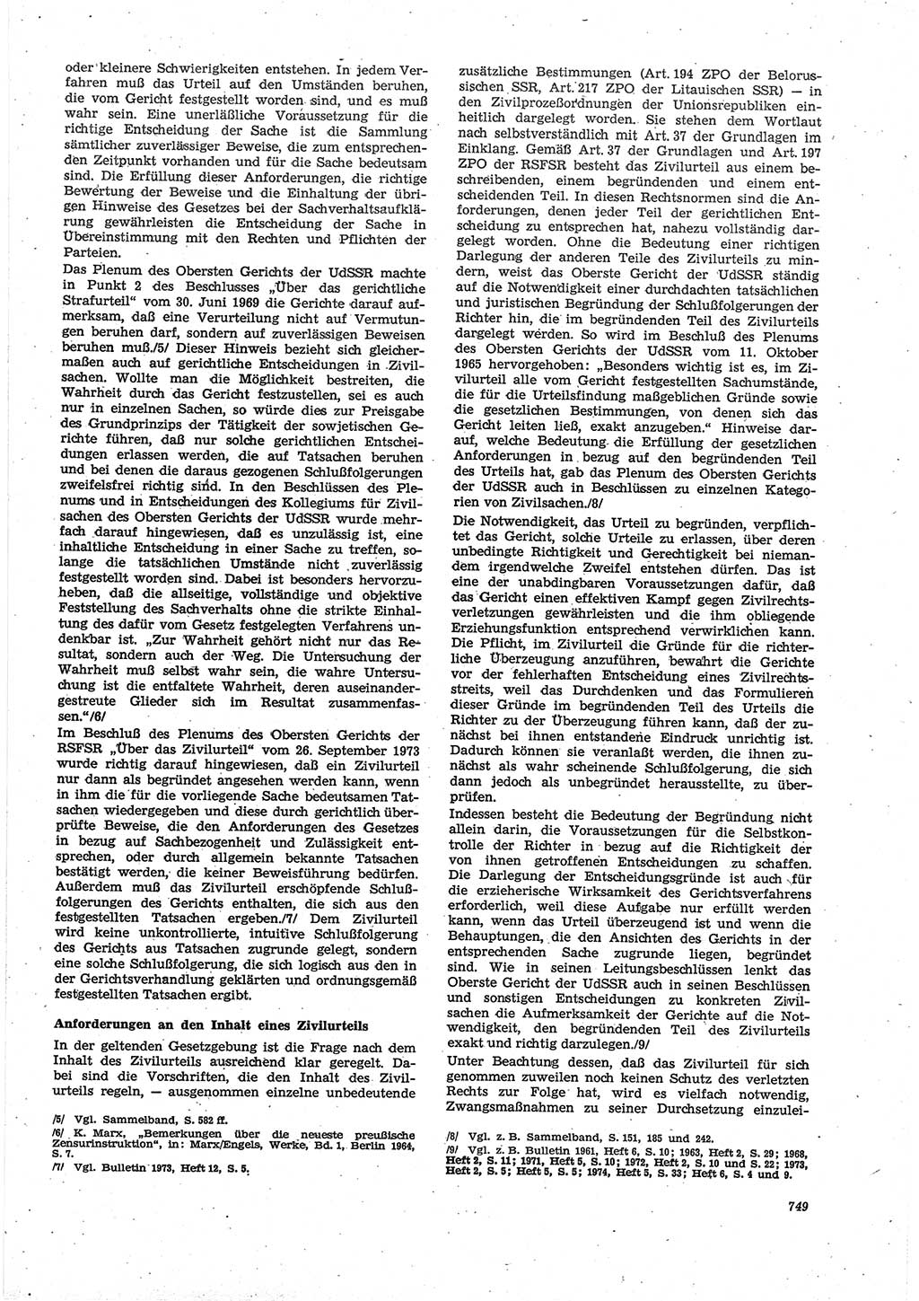 Neue Justiz (NJ), Zeitschrift für Recht und Rechtswissenschaft [Deutsche Demokratische Republik (DDR)], 30. Jahrgang 1976, Seite 749 (NJ DDR 1976, S. 749)