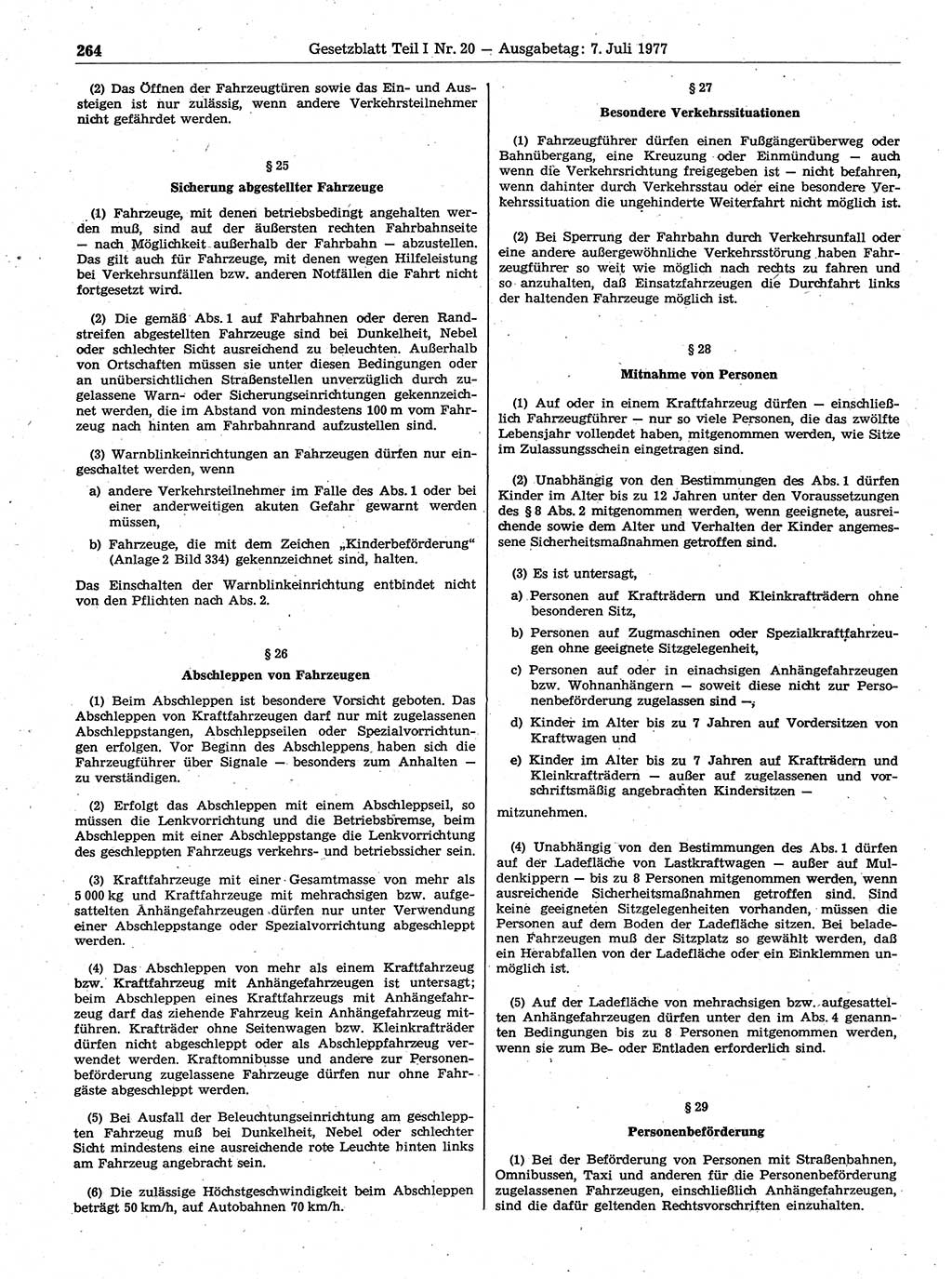 Gesetzblatt (GBl.) der Deutschen Demokratischen Republik (DDR) Teil Ⅰ 1977, Seite 264 (GBl. DDR Ⅰ 1977, S. 264)