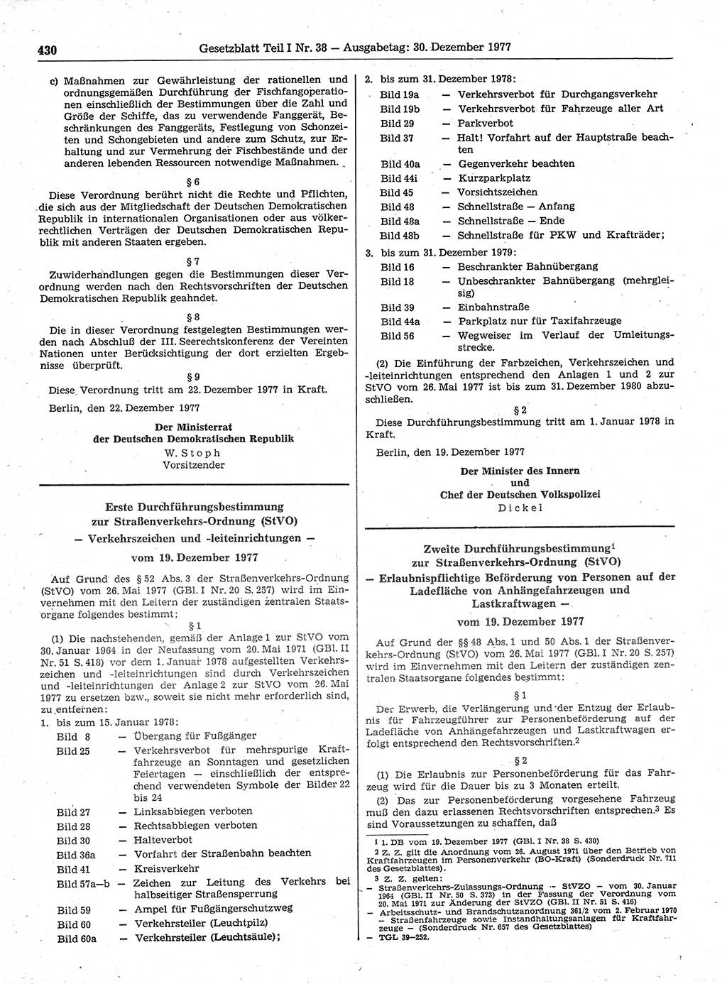 Gesetzblatt (GBl.) der Deutschen Demokratischen Republik (DDR) Teil Ⅰ 1977, Seite 430 (GBl. DDR Ⅰ 1977, S. 430)