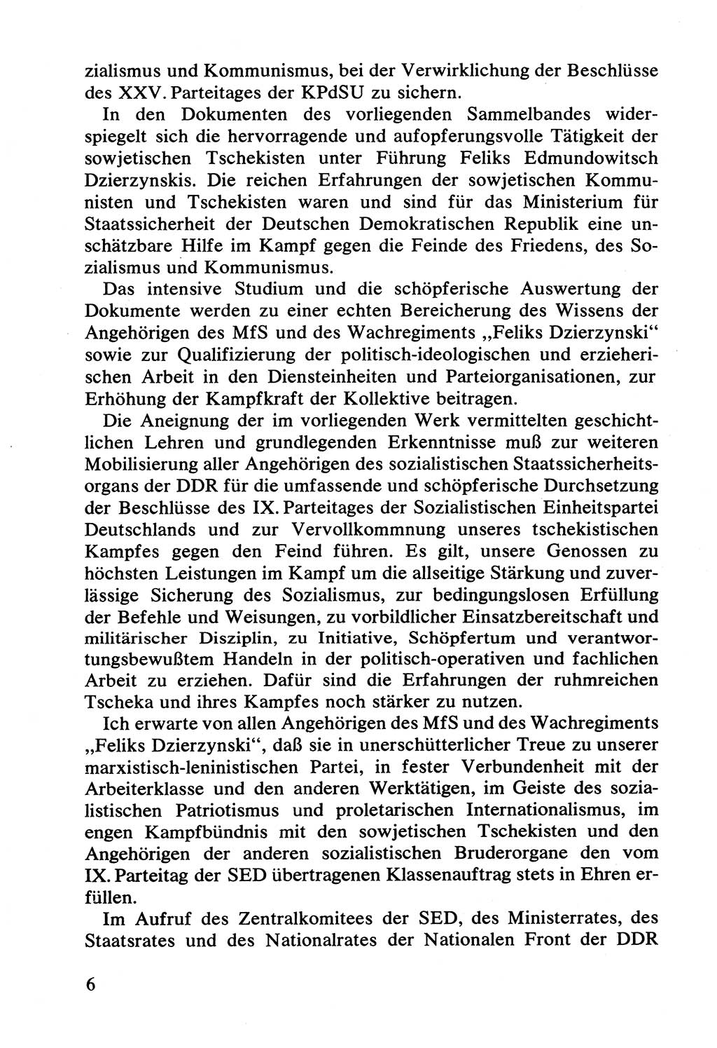 Lenin und die Gesamtrussische Tscheka, Dokumentensammlung, Ministerium für Staatssicherheit (MfS) [Deutsche Demokratische Republik (DDR)], Juristische Hochschule (JHS) Potsdam 1977, Seite 6 (Tscheka Dok. MfS DDR 1977, S. 6)