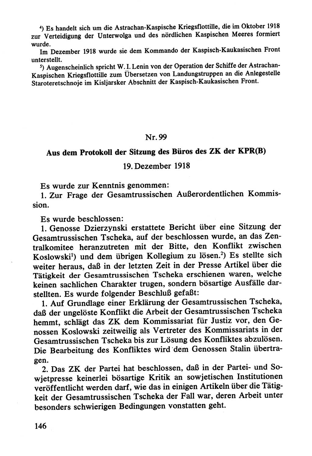 Lenin und die Gesamtrussische Tscheka, Dokumentensammlung, Ministerium für Staatssicherheit (MfS) [Deutsche Demokratische Republik (DDR)], Juristische Hochschule (JHS) Potsdam 1977, Seite 146 (Tscheka Dok. MfS DDR 1977, S. 146)