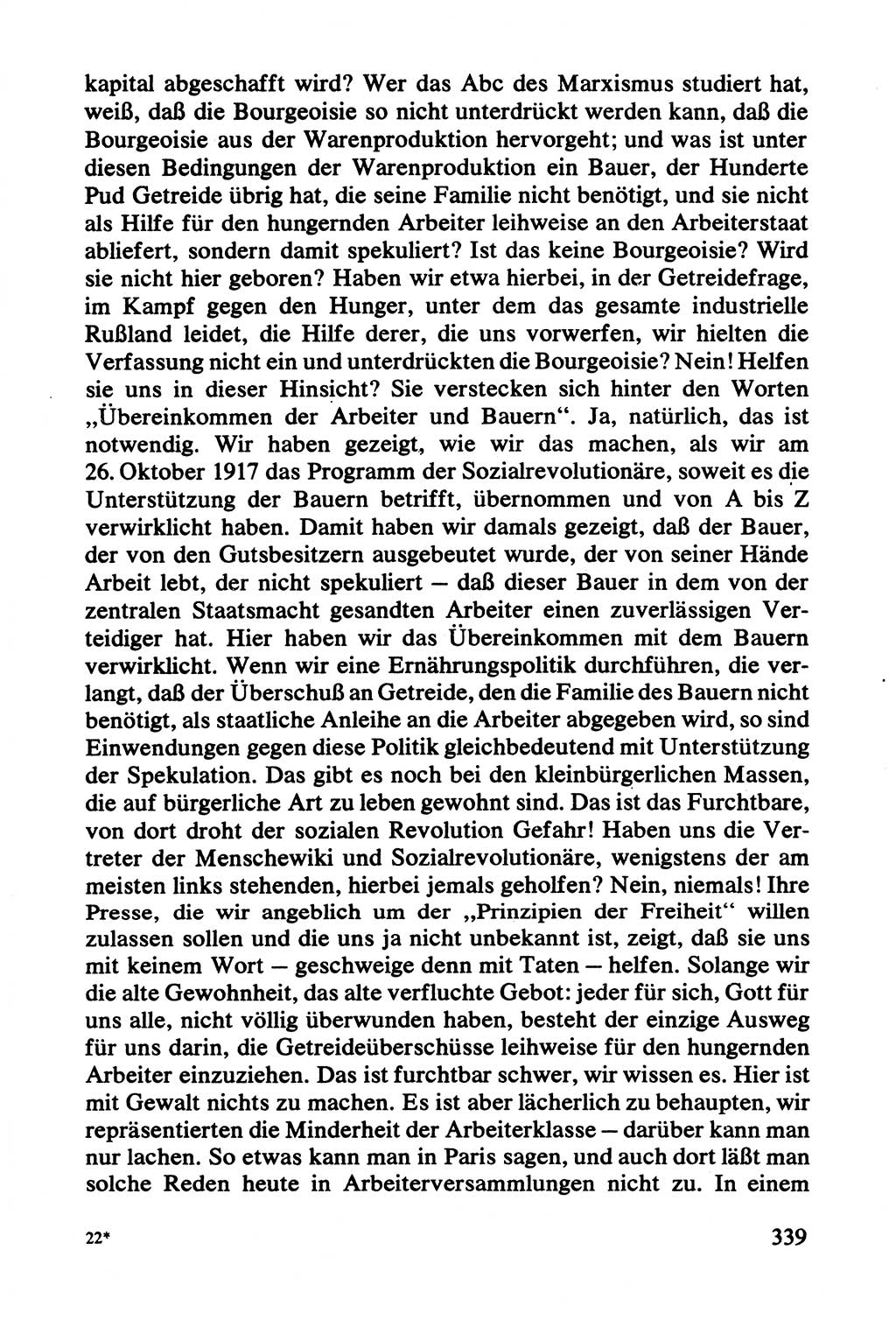 Lenin und die Gesamtrussische Tscheka, Dokumentensammlung, Ministerium für Staatssicherheit (MfS) [Deutsche Demokratische Republik (DDR)], Juristische Hochschule (JHS) Potsdam 1977, Seite 339 (Tscheka Dok. MfS DDR 1977, S. 339)