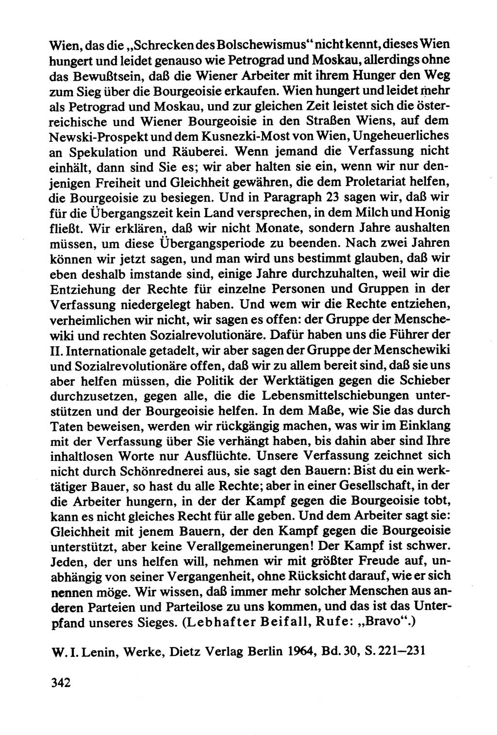 Lenin und die Gesamtrussische Tscheka, Dokumentensammlung, Ministerium für Staatssicherheit (MfS) [Deutsche Demokratische Republik (DDR)], Juristische Hochschule (JHS) Potsdam 1977, Seite 342 (Tscheka Dok. MfS DDR 1977, S. 342)