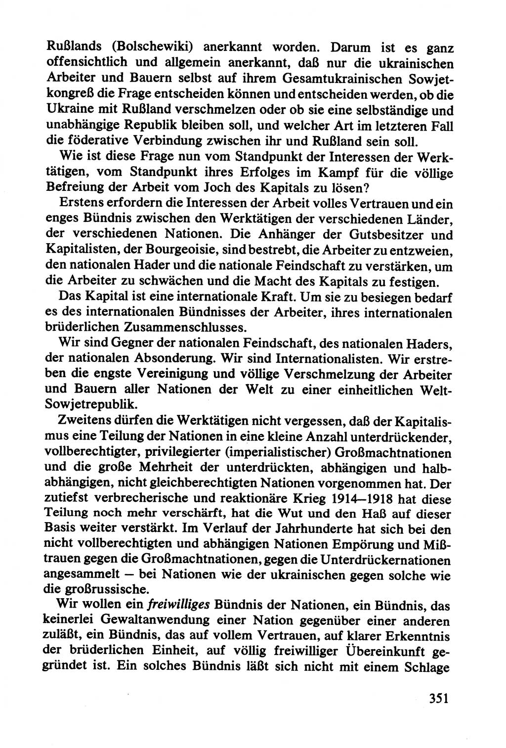 Lenin und die Gesamtrussische Tscheka, Dokumentensammlung, Ministerium für Staatssicherheit (MfS) [Deutsche Demokratische Republik (DDR)], Juristische Hochschule (JHS) Potsdam 1977, Seite 351 (Tscheka Dok. MfS DDR 1977, S. 351)