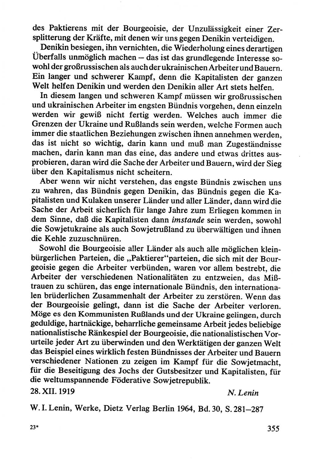 Lenin und die Gesamtrussische Tscheka, Dokumentensammlung, Ministerium für Staatssicherheit (MfS) [Deutsche Demokratische Republik (DDR)], Juristische Hochschule (JHS) Potsdam 1977, Seite 355 (Tscheka Dok. MfS DDR 1977, S. 355)